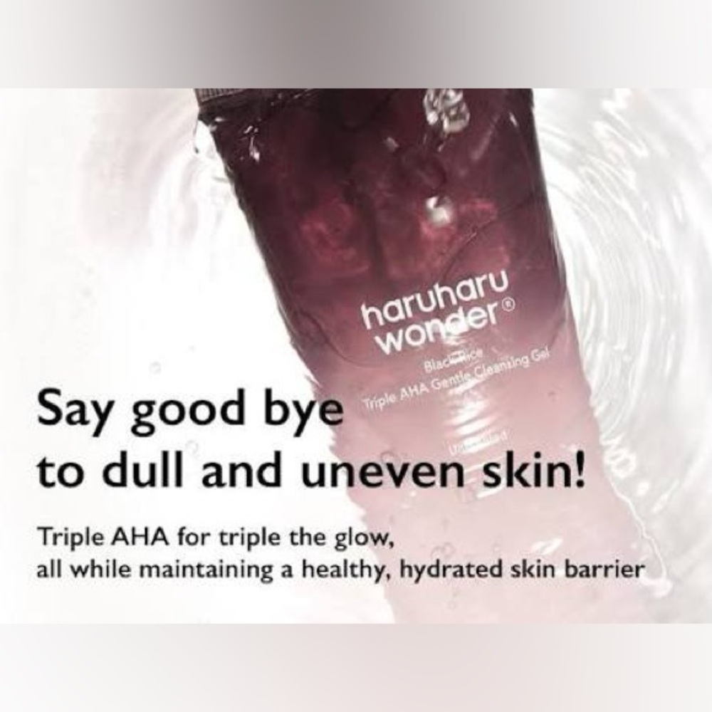 Haruharu Wonder Black Rice Triple AHA Gentle Cleansing Gel Unscented K Beauty - Picture 4 of 9